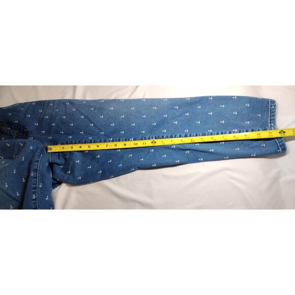 Talbots Flawless Slim Ankle Jeans Womens 12P Blue Denim Anchors Sailor - Picture 6 of 6